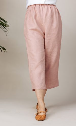 Pantalonii midi Zori din in premium