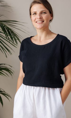 Set pantaloni in premium și bluză din muselină